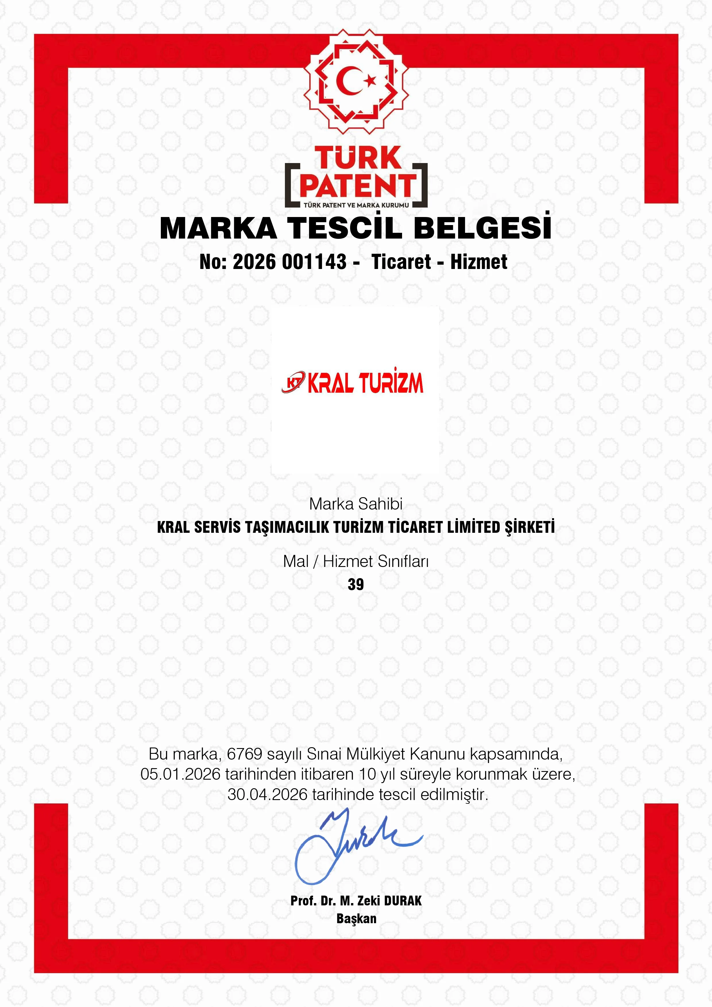 Marka Tescil Belgesi